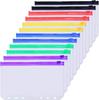 A6 6-Hole Binder Pockets Waterproof PVC Cash Budget Envelopes Zipper Binder Pouches for Notebook Planner Journey Binders