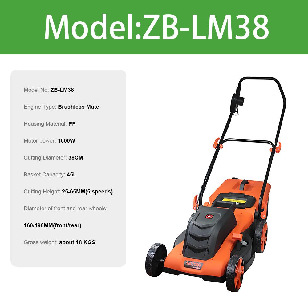 1200W/1600W Electric Lawn Mower Garden Yard Hand Push Weeder Lawn Mower High Power Lithium Trimming and Grass Beaters