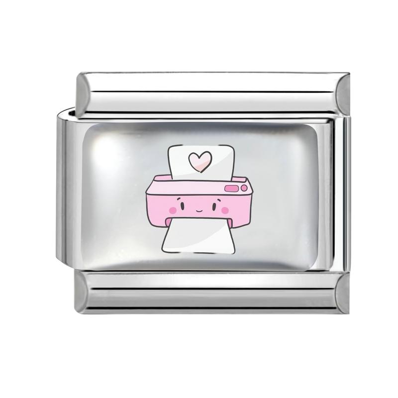 Sweet Pink Heart Bow Knot Flowers Butterfly Cats Italian Charm Links Fit 9mm Stainless Steel Bracelet Women DIY Making Gifts