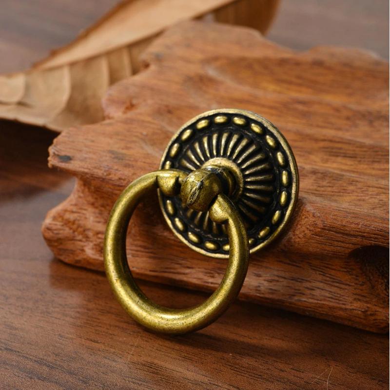Heavy Duty Retro Drawer Ring Pulls Zinc Alloy Multiple Vintage Styles for Bathroom Wardrobe Cabinet Home Decor
