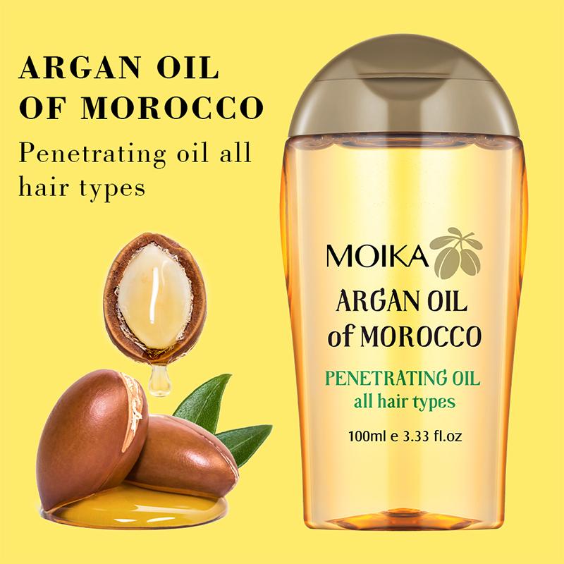 Moika 100 ml Marokkanisches Arganöl Haar Feuchtigkeitsspendend und Glanzverleihend Entfernt Frizz Repariert Geschädigtes Haar