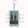 Popular Culture Halloween Tarot Card Keychains for Accessories Moon Luna Death Keyring Jewelry Fans Lovers Friends Reader Gifts