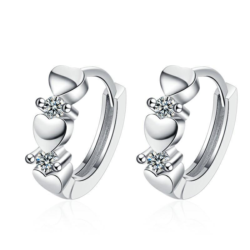 Fine Jewelry 925 Sterling Silver Earrings Inlaid with Zircon Crystal Flower Earrings Charm Jewelry for Women Gift Engagement
