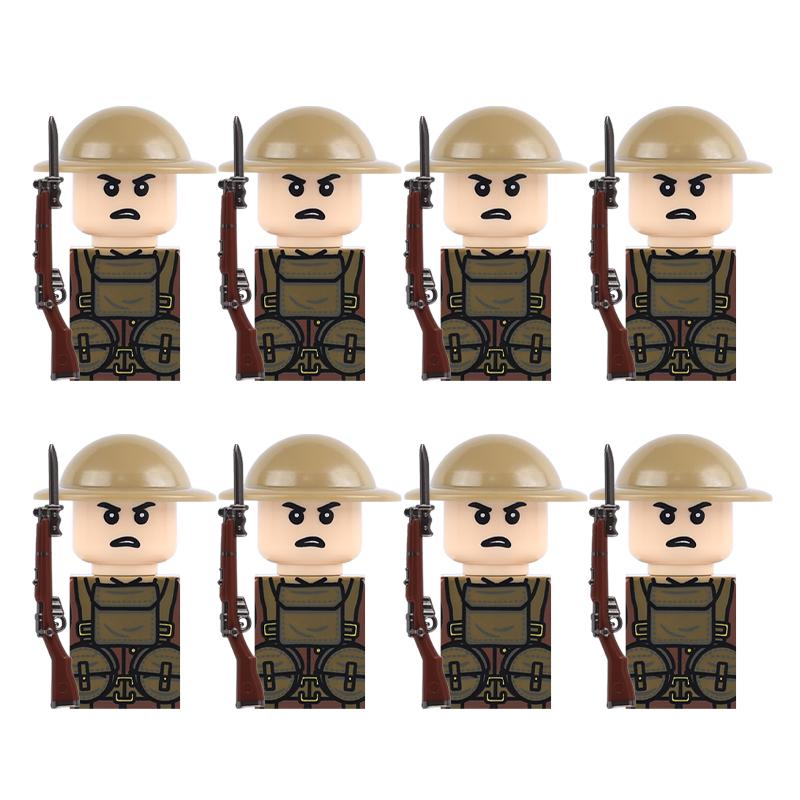 MOC WK1 Militärgraben Schlachtfeld Position Bausteine Preußische Britische Soldaten Armee Kriegsszene Modell DIY Steine Spielzeug Geschenke