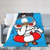 Ice Type Buldak Ramen Chicken Blanket  Warm Fashion Plush Throw Blanket For Kids Adult Couch Chair Sofa Bed Bedspread Bed Cover