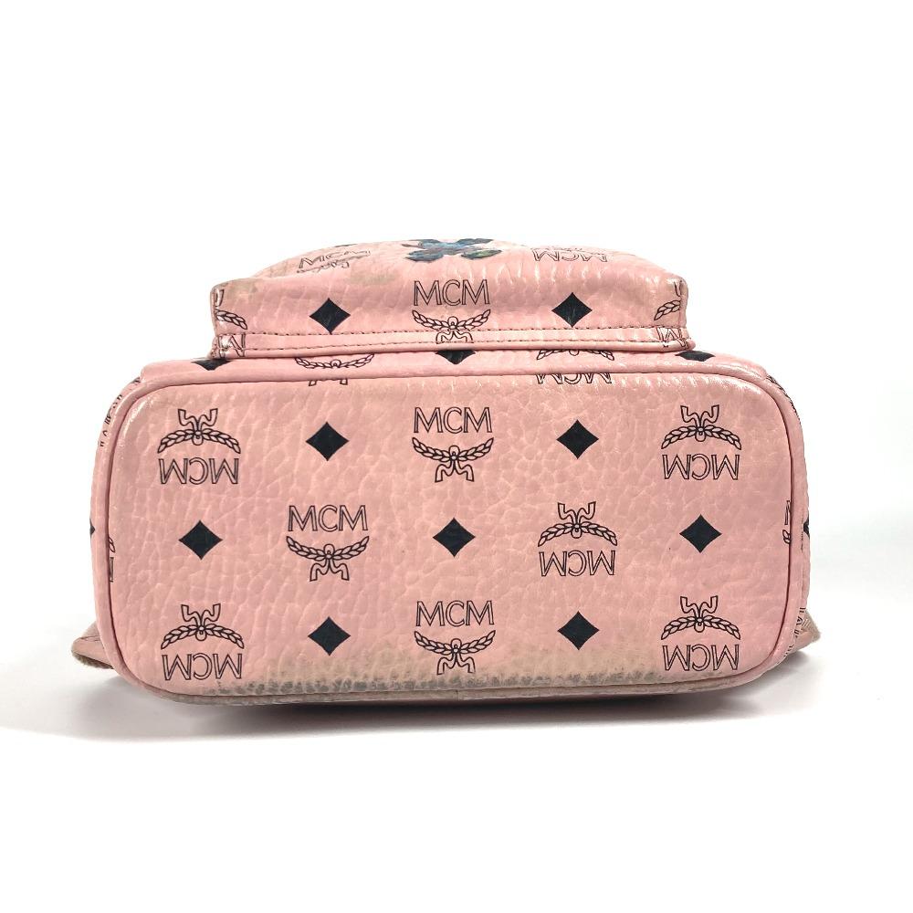 MCM Visetos Logo Backpack Bag Backpack Leather pink