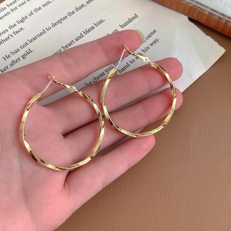

Silver Needle C-Shaped Twisted Earrings Cold Wind Simple Earrings Women s Fashion Versatile Design Korean Spice Girls Earrings Batch