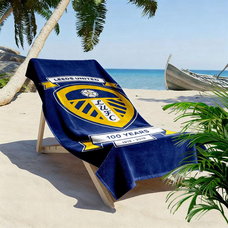 Asciugamano da Spiaggia Leeds United Stampato, Asciugamano Grande Morbido ad Asciugatura Rapida per Spiaggia Campeggio Nuoto