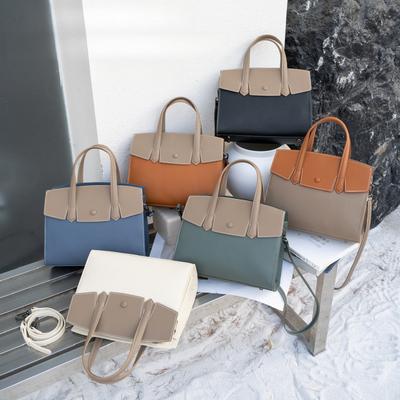 Rindsleder Tasche Umhängetasche Quadratische Tasche, Beliebte Mode Kontrastfarben Nische Damen Einzelne Schulter Praktisch Tragbar