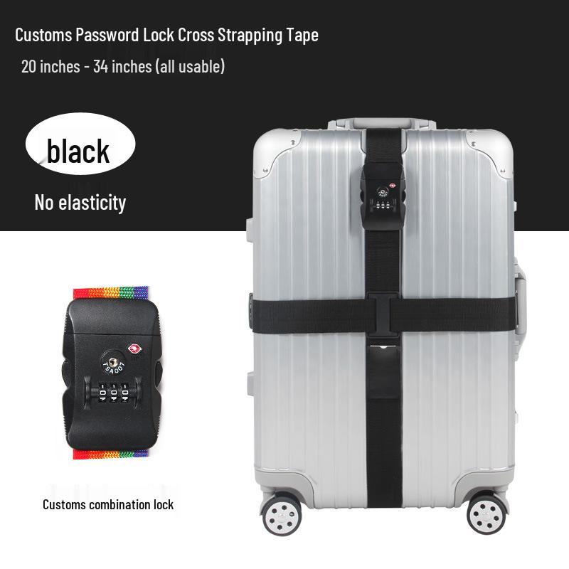 Explosion-Proof Customs Lock Luggage Straps: Reinforced Cross-Packing Straps for Tightening Checked Baggage.