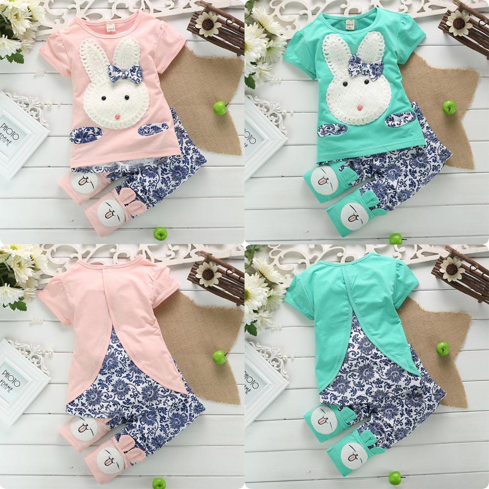 Buy Toddler Baby Boy Girl Clothes Rabbit Bunny Tops T-shirt+Pants ...