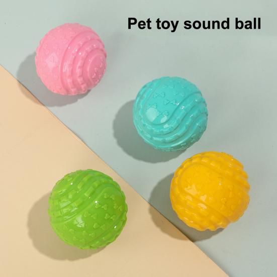 Quietschkugel Hundespielzeug Gummiball Hundekauspielzeug Interaktives Hundezahnreinigung Apportierspielzeug für Welpen Zahnen Hunde Training