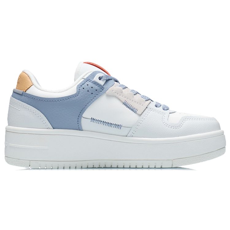 Li Ning Tian Ji Reflective Non-Slip Wear-Resistant Low-Top Skate Shoes Women Skate Shoes White Blue AGCR468-2