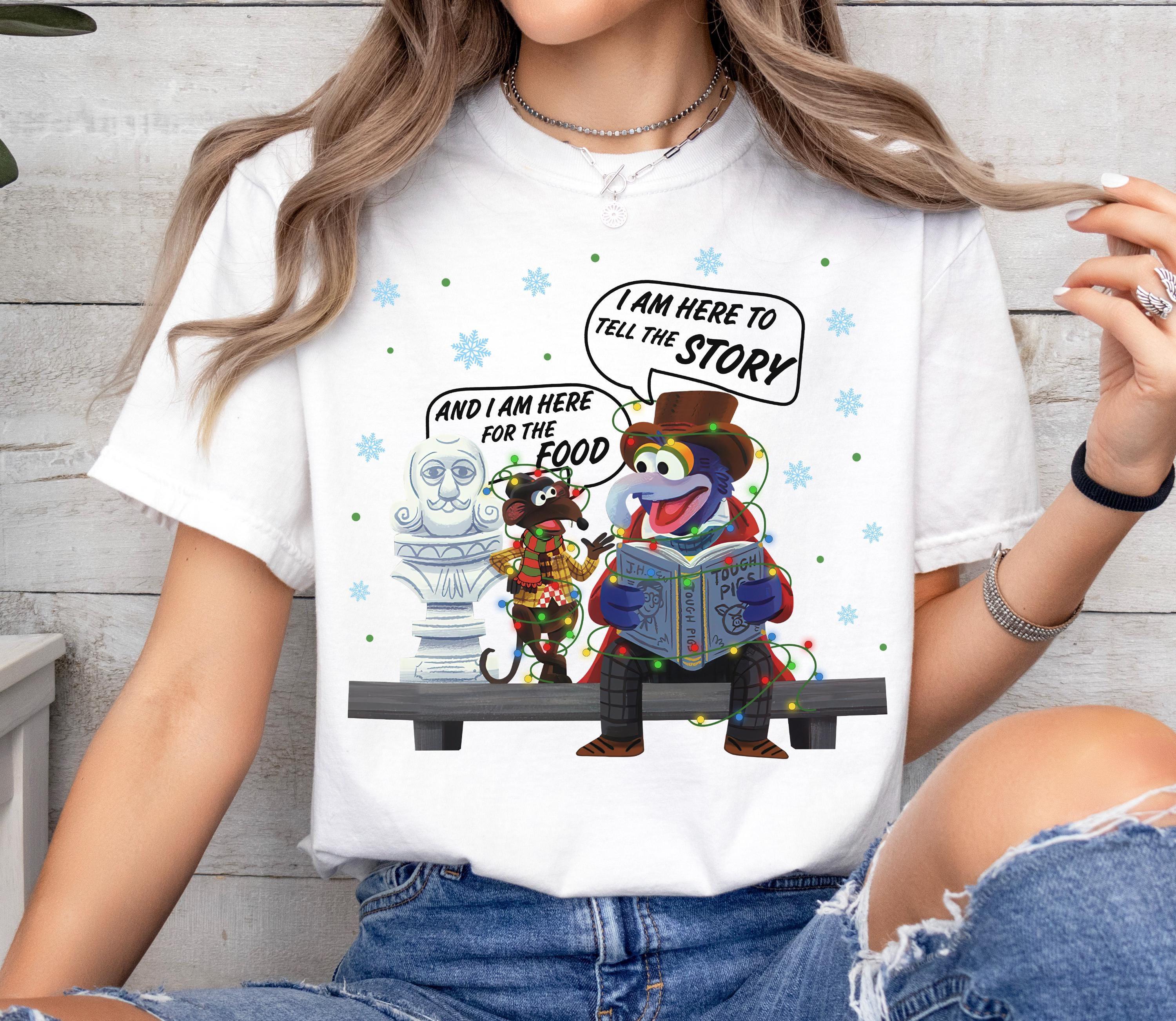 Muppets Gonzo and Rizzo Christmas Carol Shirt Im Here To Tell The Story and For The Food Tshirt   land Christmas Shirt S