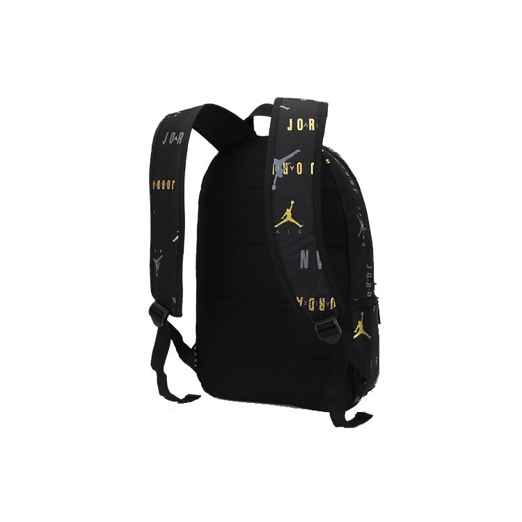Jordan All Over Print Air Logo Polyester Backpack Unisex Backpack Black JD2143004GS-001