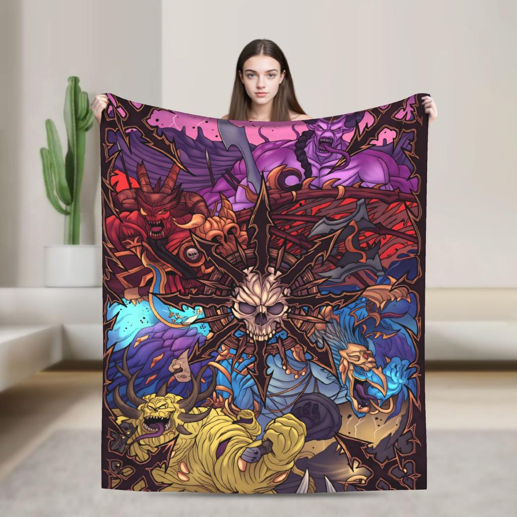 Hades Zagreus Flannel Blanket  Soft Warm Throw Blanket for Outdoor Travel Office Novelty Bedspread Sofa Bed Cover