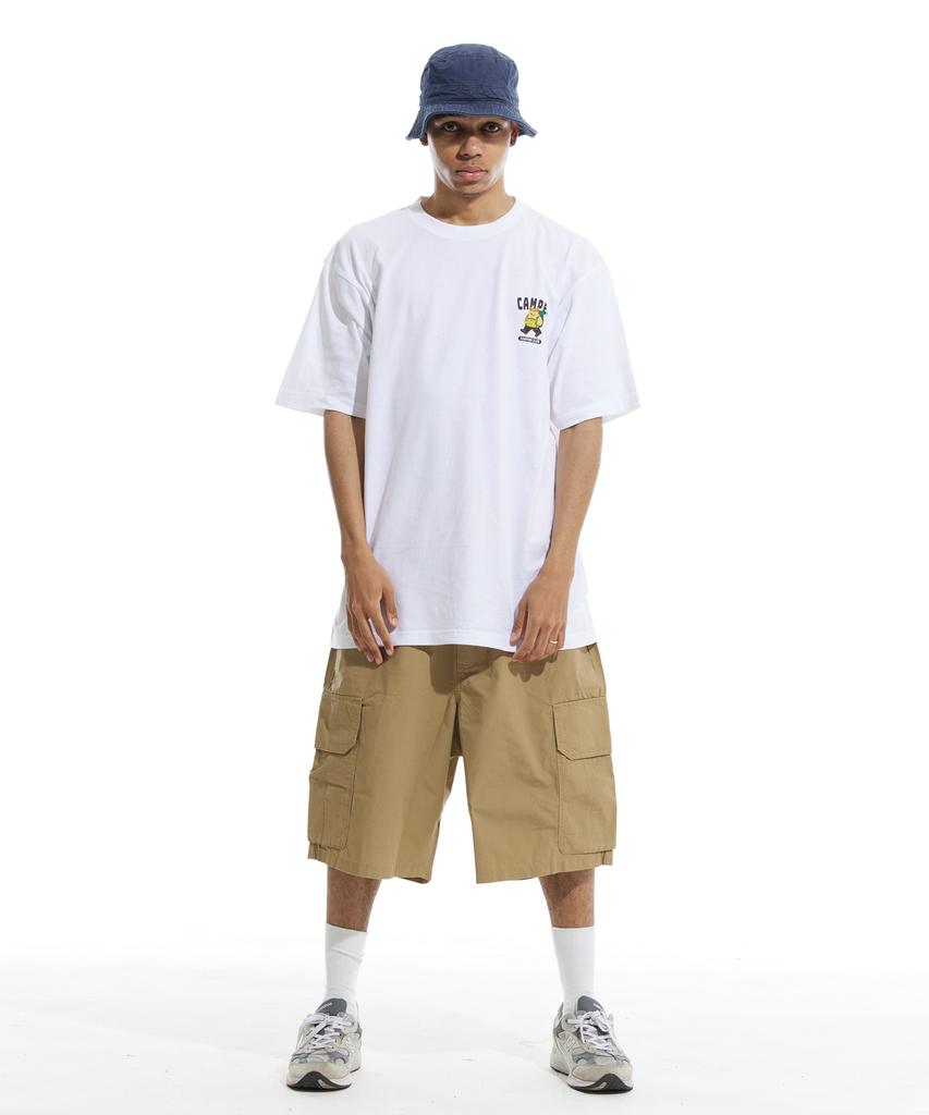 CREAM SODA LAB Camping Club Small Logo Short Sleeve T-Shirt White Lime