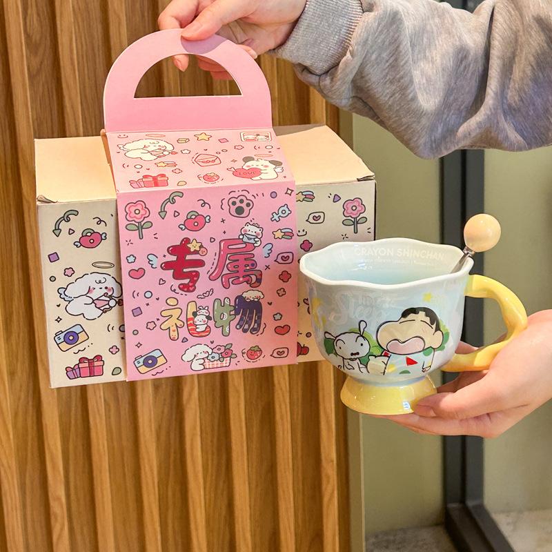 Crayon Xiaoxin Joint Water Cup Girls High Value Mug Couple Ceramic Water Cup Birthday Gift Souvenir
