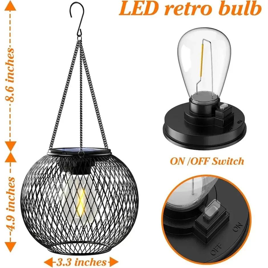 1/2PC Solar Lantern Outdoor, Upgraded Solar Lights for Outside Decorative Outdoor Hanging Lights Waterproof Solar Lanterns