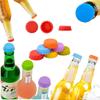 2/12/24Pcs Silicone Beer Bottle Caps Bar Home Brewing Wine Making Barware Cover Bottle Cover  Soy Corktail Lid Candy Colors