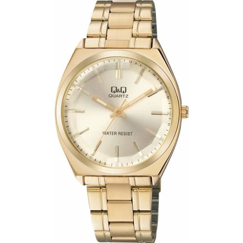 

Citizen Q&Q Men s Analog Waterproof Watch with Metal Band, QB78-010, Gold