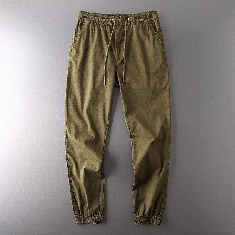 Export Tail Single Cut Label Drawstring Jogger Pants Men's Sports Pants Fashion Brand Casual Pants Export Original Single Men's Straight-leg Pants