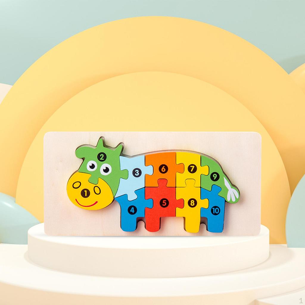 for Toddlers, Montessori Toys, Animal Shaped Wooden Puzzle