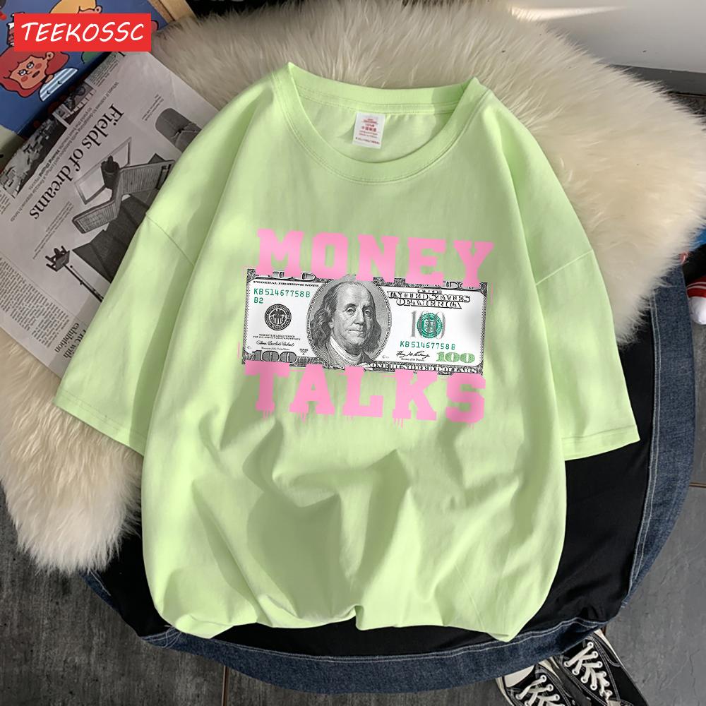Peníze Mluví Síla Amerického Dolaru Dámská Elegantní Trička S-Xxxl Designová Neformální Trička Senior Street Krátký Rukáv