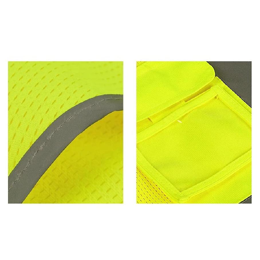 High Visibility Mesh Safety Reflective Vest with Pockets and Zipper Meets ANSI/ISEA Standards