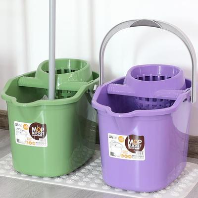 Durable Household Rectangular Mop Bucket with Hand-Pressed Wringer