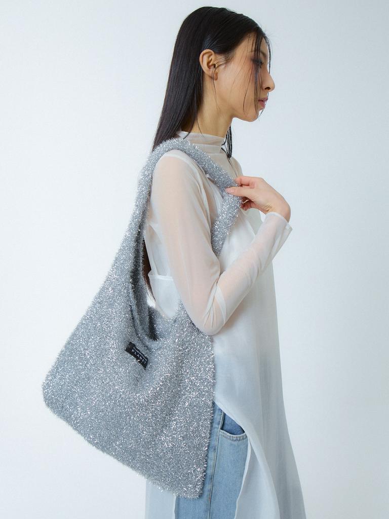 Unknown Planet Knit Shoulder Bag Silver