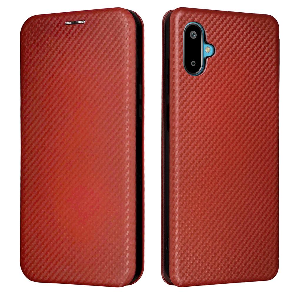 For Samsung Galaxy F06 5G/M06 5G Case Carbon Fiber Texture Drop-Proof PU Leather Phone Cover