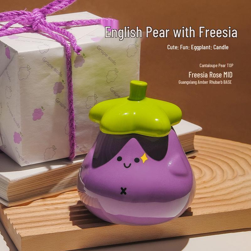 Adorable Eggplant Scented Candle Gift Box - Perfect Birthday Favor for Besties & Friends