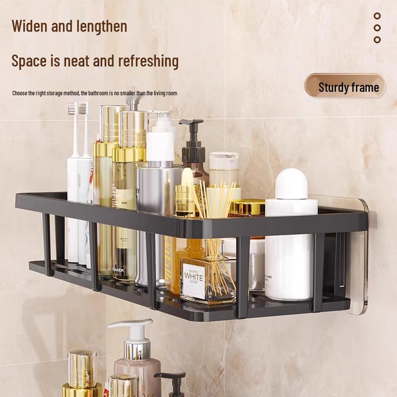 No-Drill Wall-Mounted Bathroom Storage Rack for Dormitories