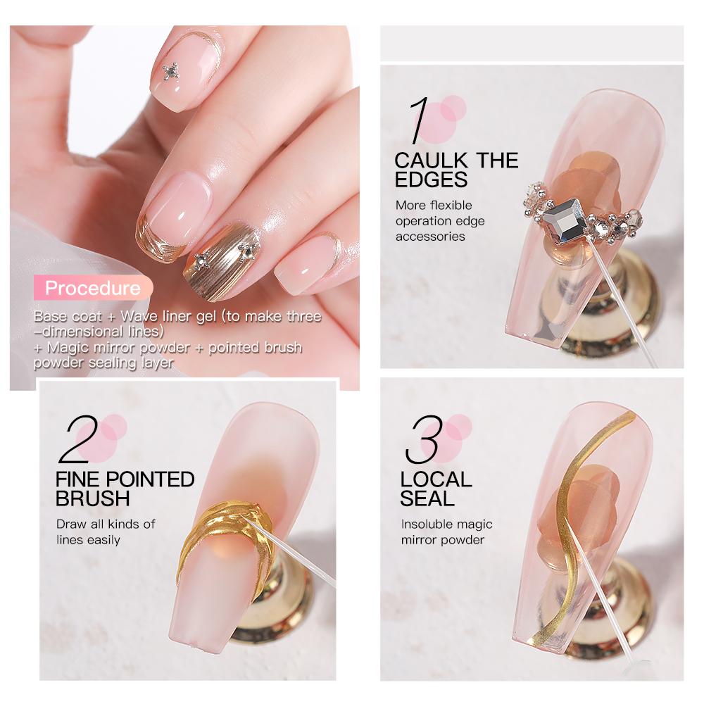 Professional Chrome Mirror Powder Top Coat UV Gel Varnish Semi Permanent Nail Polish Mirror Glitter Powder