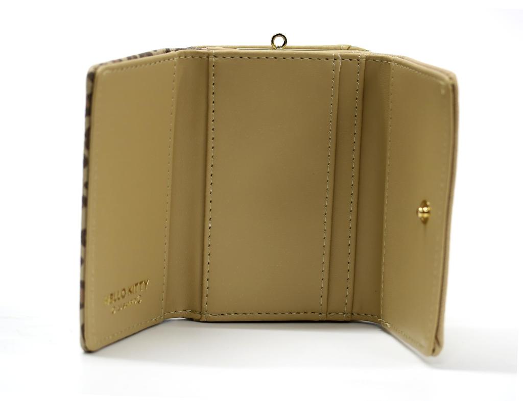 Aldi Tri-fold Wallet with Clasp, Animal Design, Hello Kitty, Beige, HK79-2BE