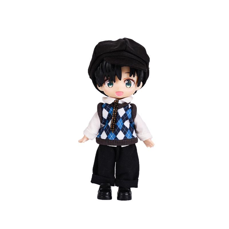 

OB11 Doll Clothes: Diamond Pattern British School Style Vest Set for 12BJD GSC Molly P9 Without doll and shoes