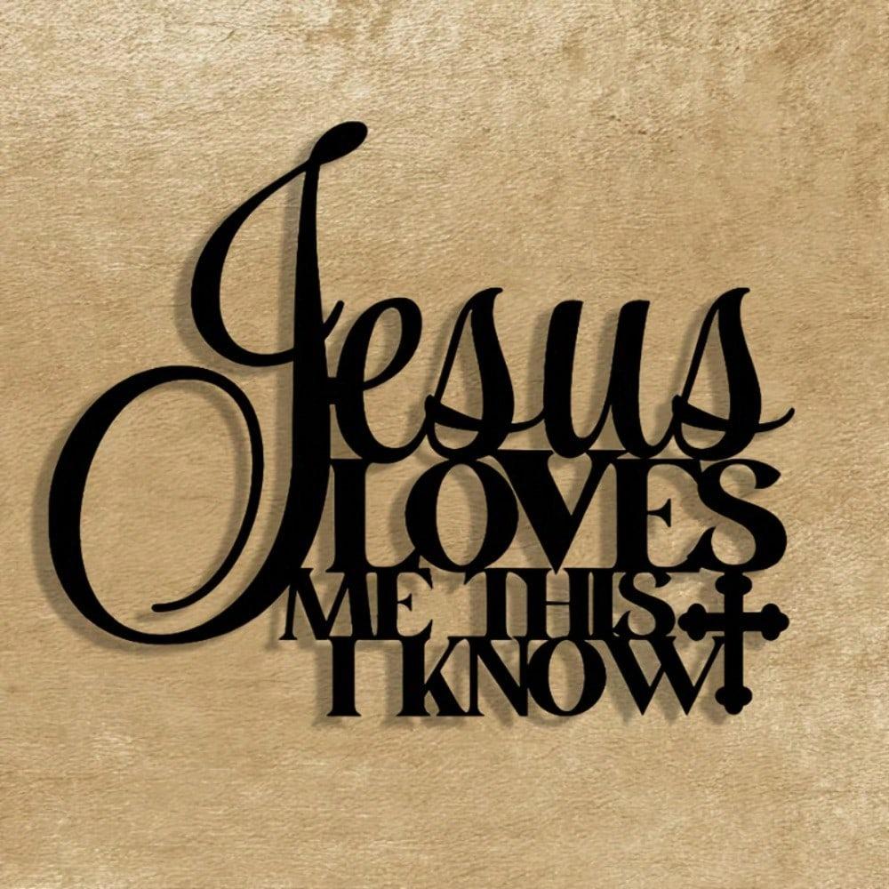 Jesus Loves Me Metal Wall Art Halloween Decor Elegant Home Office Farmhouse Gift
