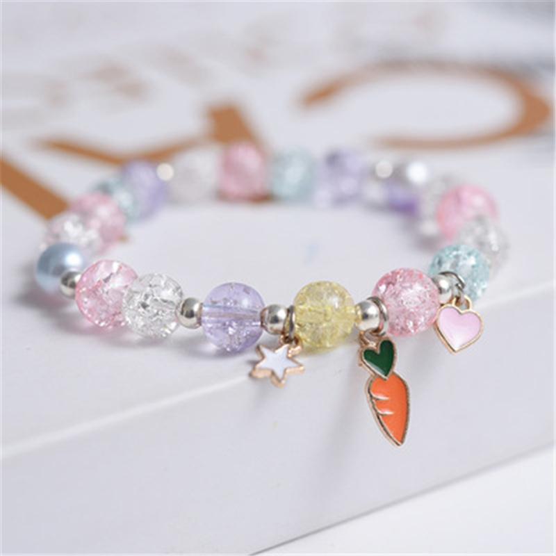 Makersland Cute Popcorn Beads Bracelet Friendship Glass Bracelets For Girls Star Moon Cloud Flower Zircon Accessories Wholesale