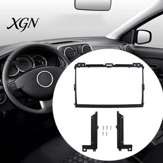 Car Stereo Mounting Panel 9 Inch Radio Dash Kit for Toyota 2009 Prado 120, Installation Double Din Trim Fascia with Brackets Screws, Center