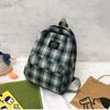 Women's Plaid Pattern School Bag Canvas Softback Campus Style Rucksack Travel Bagpack Students Backpack  for Men and Women