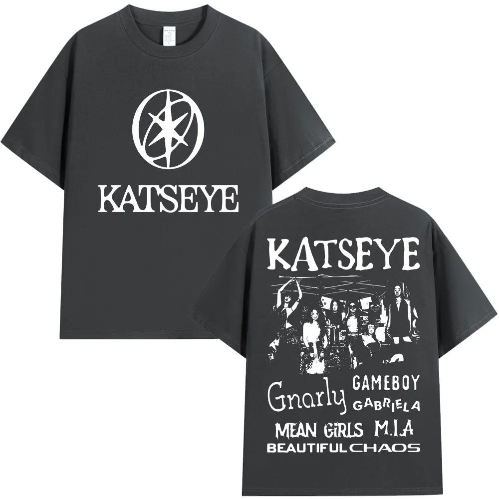 Oversized Kpop Katseye Print T Shirts Men Streetwear Hip Hop Fashion Men Popular T-shirt Pure Cotton Oversized T Shirts Streetwear