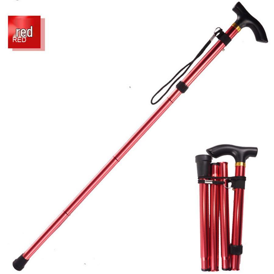 Adjustable Aluminum Alloy Folding Trekking Pole for Elderly - Non-slip, Lightweight Walking Stick