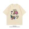 Pure Cotton Cartoon Angel Kitten Printed ShortSleeved TShirt Loose And Versatile Casual Couples Same Style Top