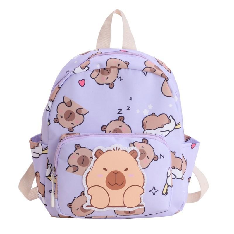 Capybara Cartoon Printed Backpack Children Schoolbag Leisure Fashion Bag Travel