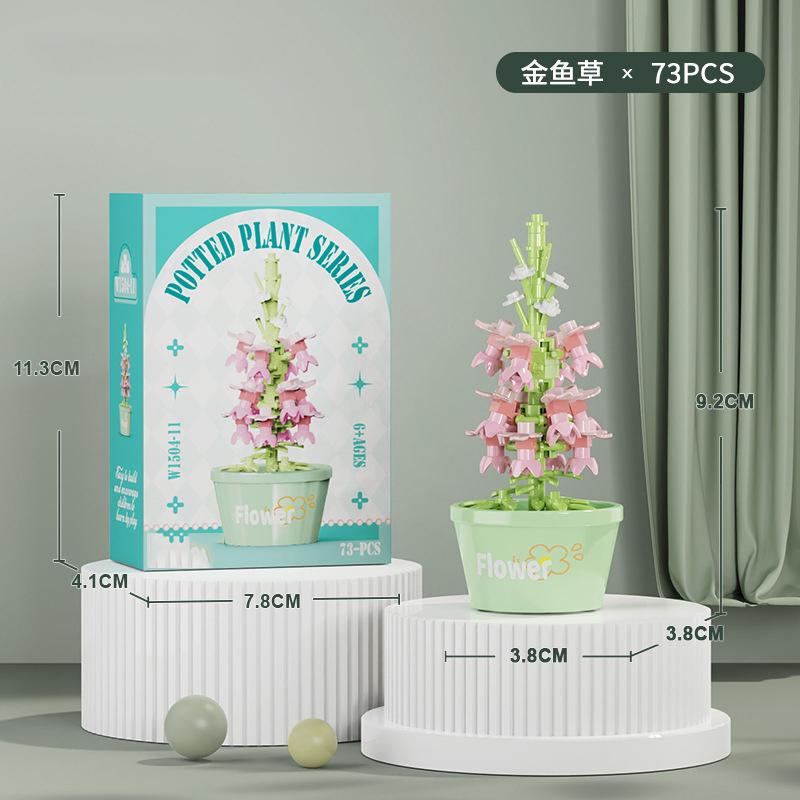 Flower Bouquet Mini Particle Building Blocks Flower Kit 3D DIY Creative Plants Micro Bricks for Home Decor Girl Gift Adults Kids