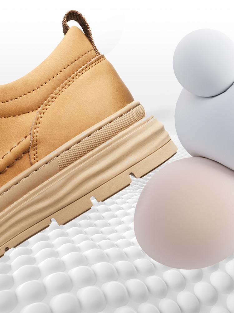 Stitching men's casual shoes, comfortable workwear shoes, versatile thick soled wear-resistant shoes, men's travel casual leather shoes