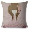 Dreamy Scene Illustrated Cushion Cover Umbrella Flower  Soft Background Art Print Soft Square Pillow Modern Home Decor xcm