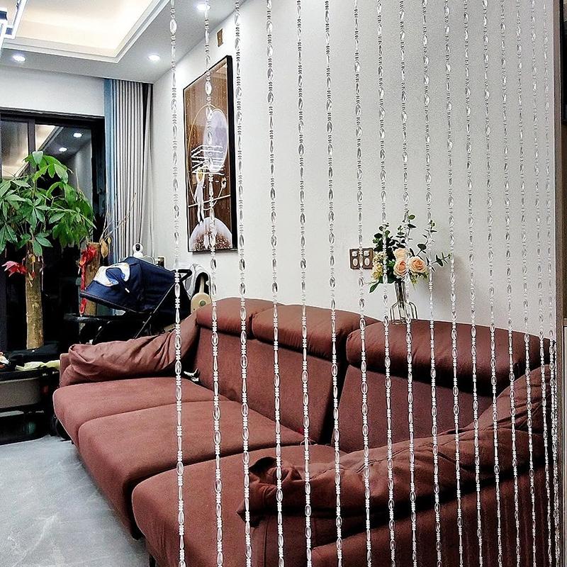 WTEMPO Cortinas de Contas Divididas Transparentes Claras Portas Cortinas de Contas Penduradas Cortinas de Cordão de Contas Borla Cortinas de Contas Divisória de Ambiente Decorações de Tela