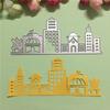 Şehir Evi Kesme Ölür Metal Stencil DIY Scrapbooking Albümü Kağıt Kartı Kabartma Zanaat Sanat Kalıp Kesim Bina Okul